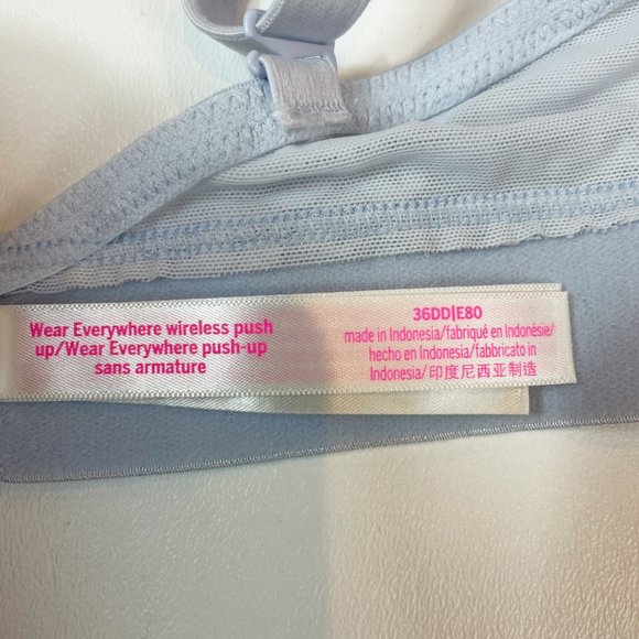 NWOT Victoria's Secret PINK Bra 36DD Wear Everywhere Push-Up Blue Lace Leopard - Picture 6 of 7